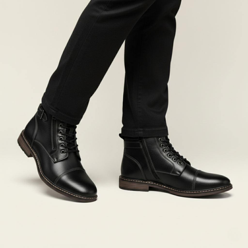 The Brescia Men’s Casual Vintage Faux Leather Ankle Boots