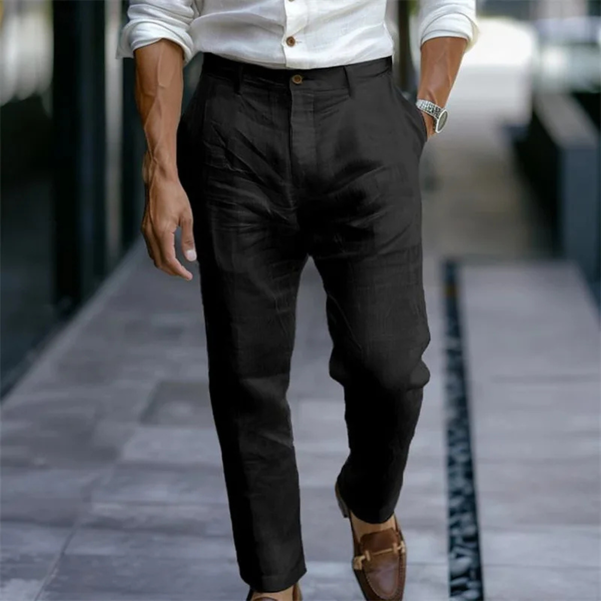 The Windfield Men’s Slim Fit Lightweight Linen Dress Pants
