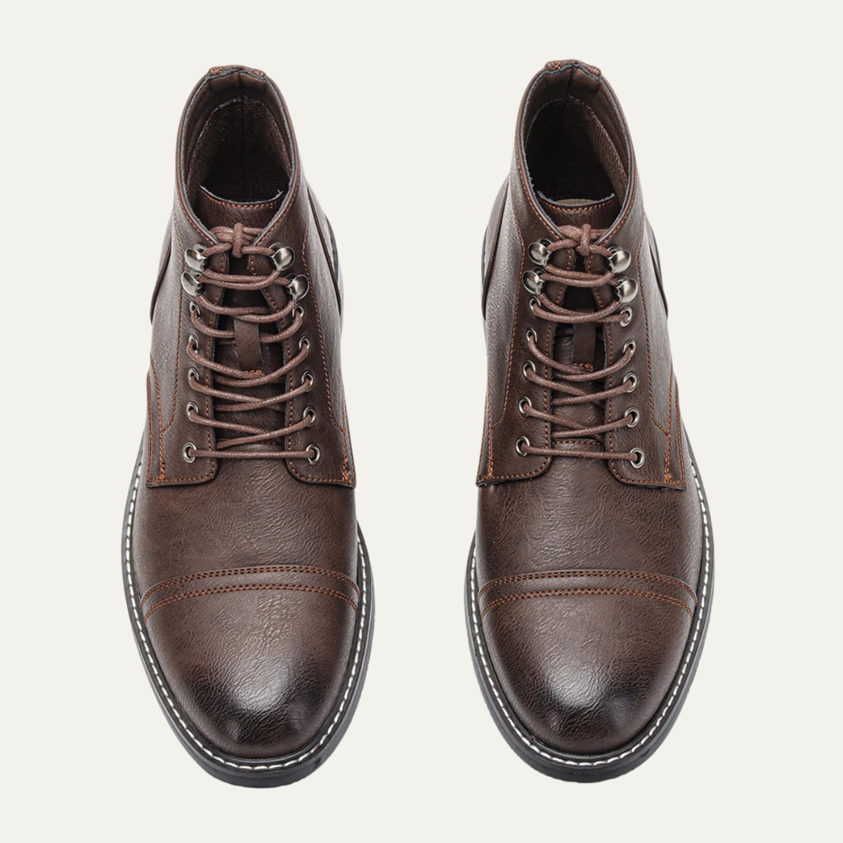 The Porto Cervo Men’s Durable  Faux Leather Lace Up Ankle Boots