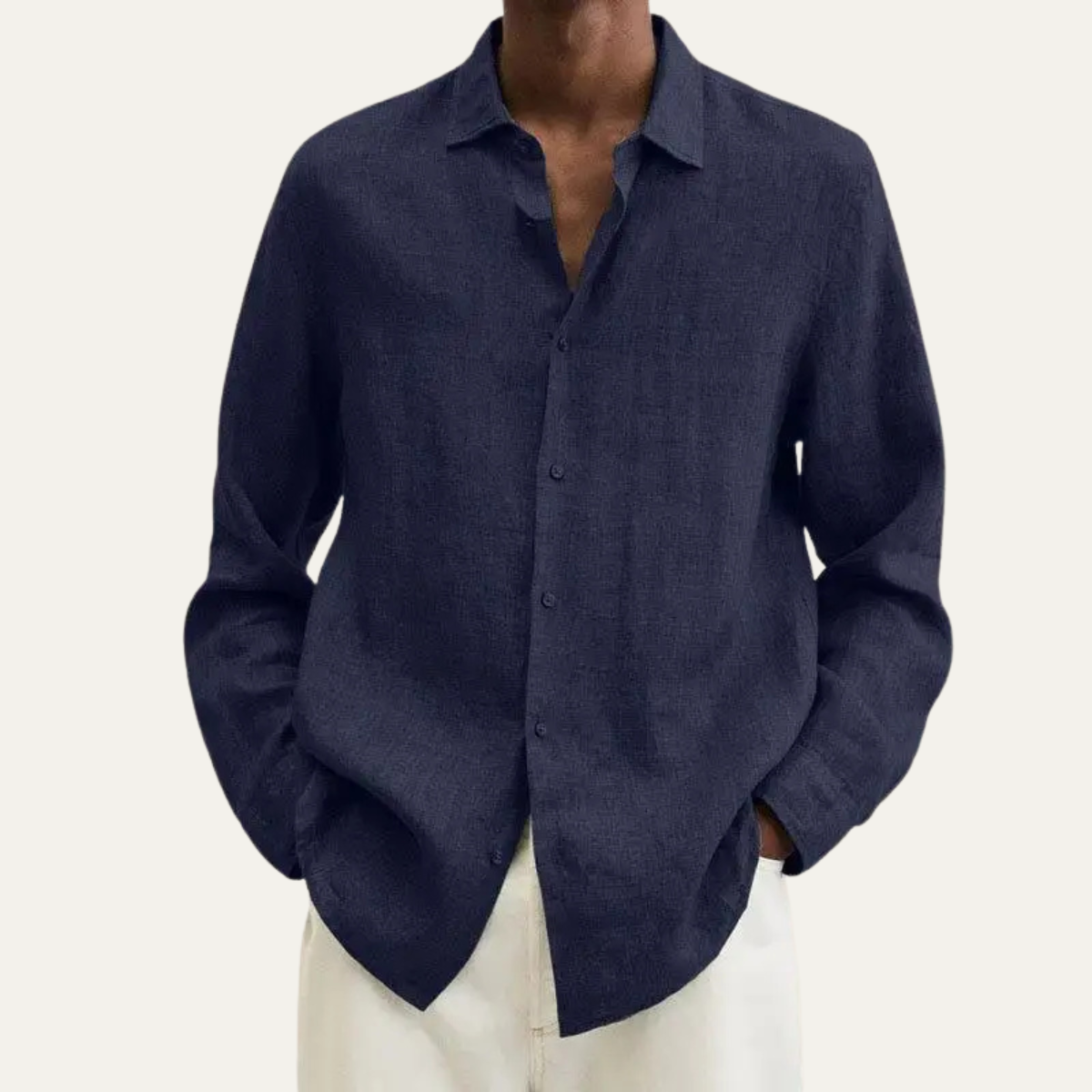 The Alderhill Men’s Breathable Cotton Shirt with Turn Down Collar
