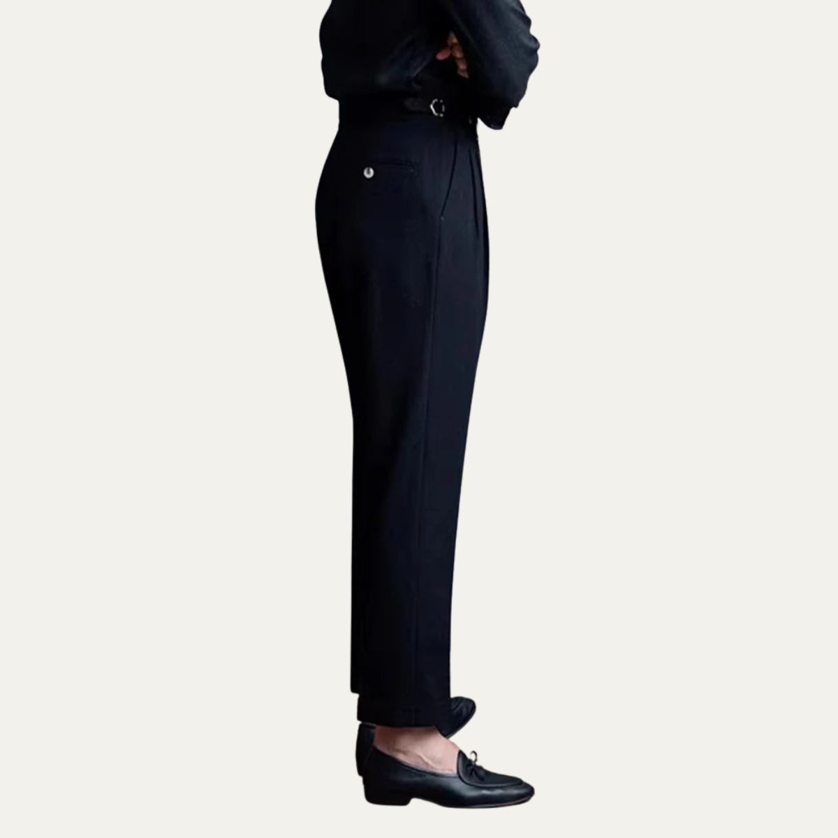 The Riccione Men’s Slim Fit  High Waist Pleated Dress Pants