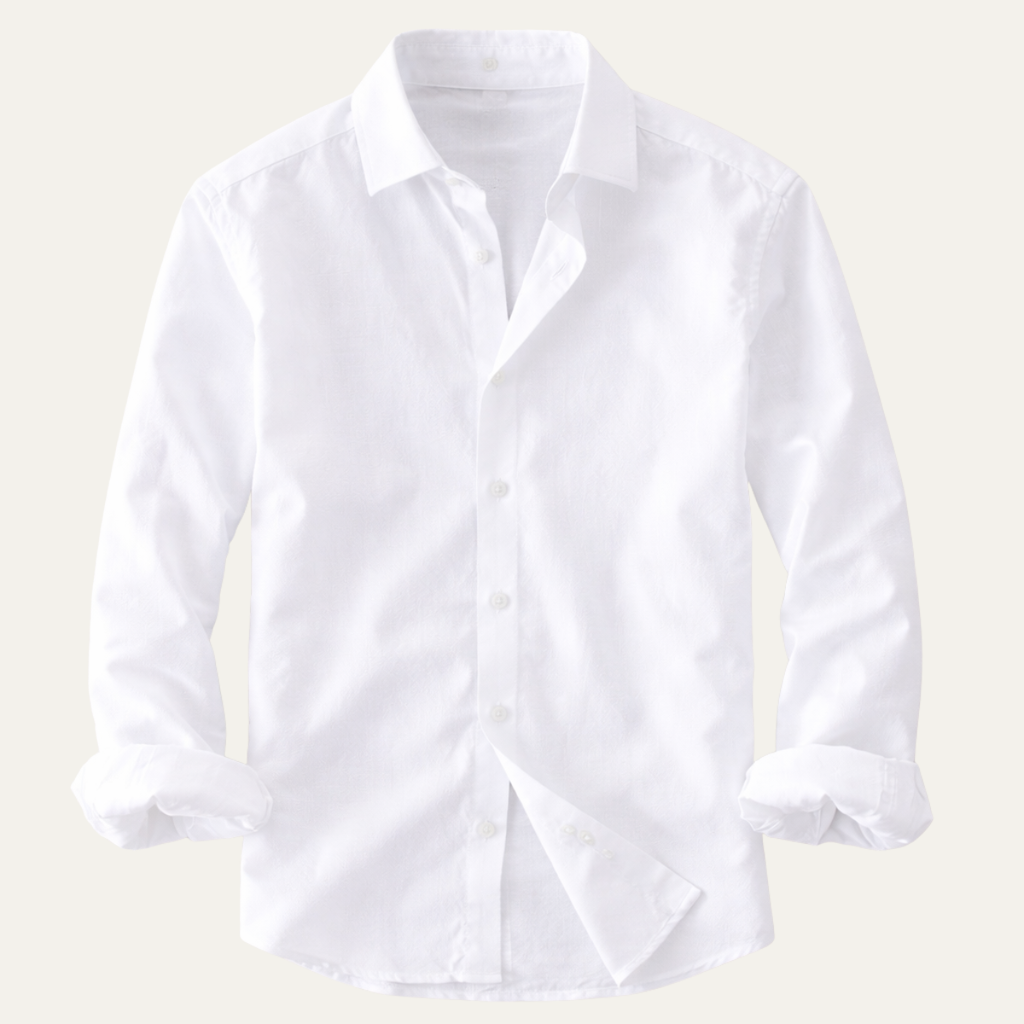 The Woodhall Men’s Linen Italian Style Casual Button Up Shirt