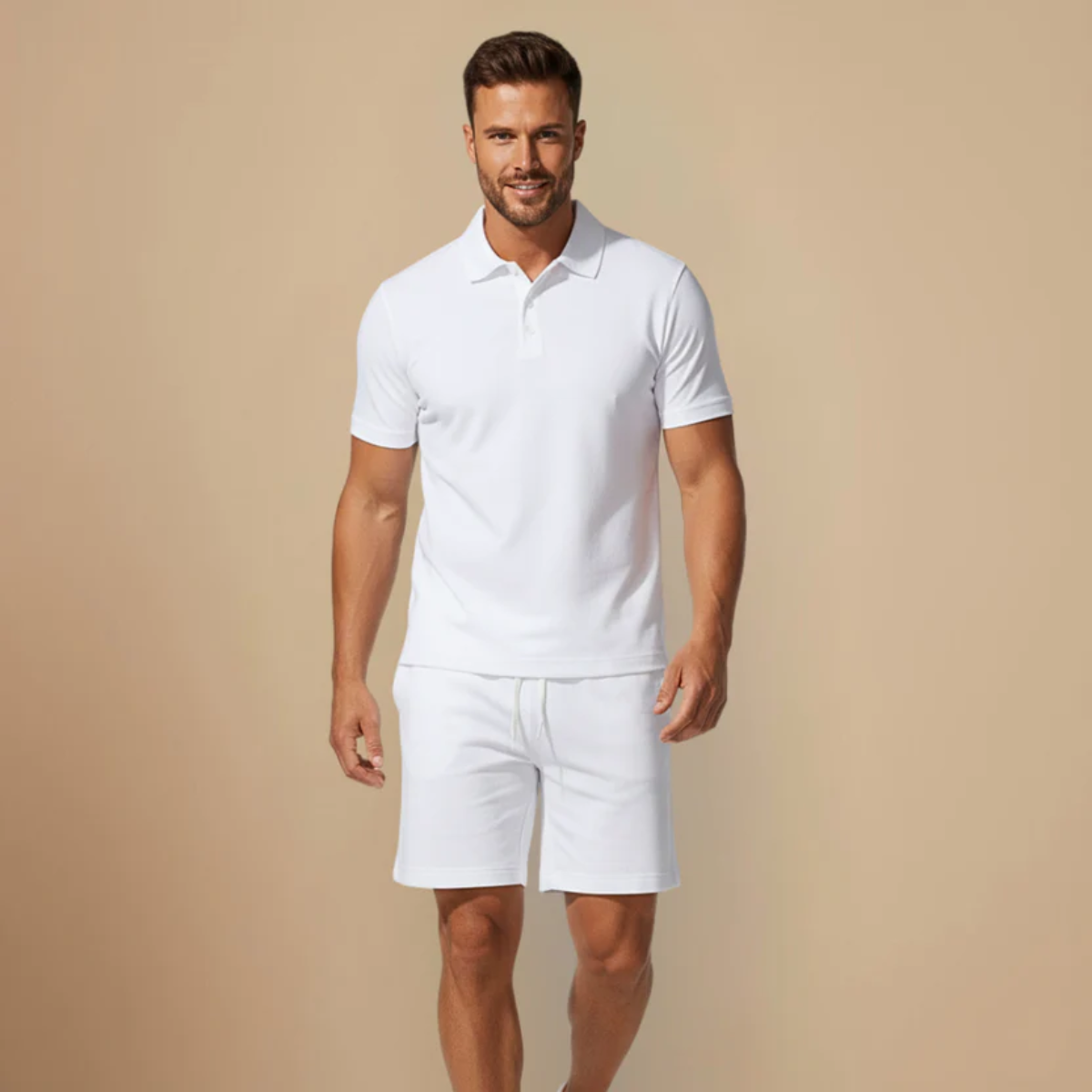 The Fossano Men's Casual Polo and Shorts Set