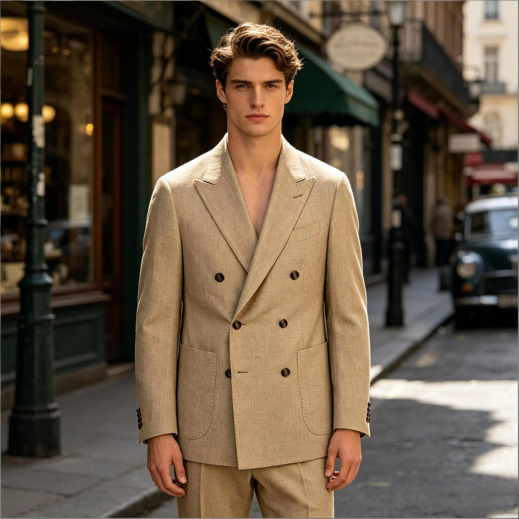 The Brixton Men’s Double Breasted Linen Blazer