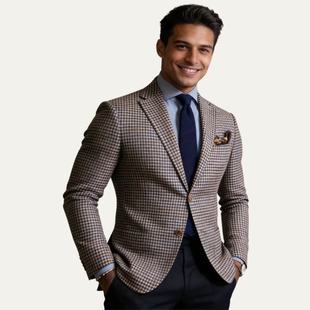 The Crossfield Men’s Gingham Smart Blazer Jacket