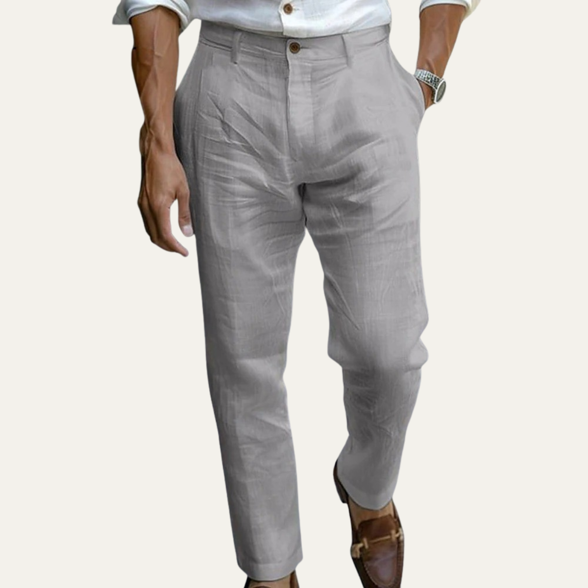 The Elmwood Ridge Men’s Linen Ankle Length Pants