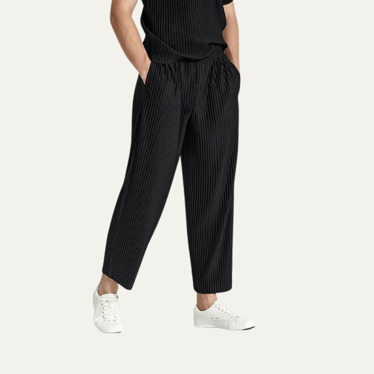The Aldercrest Men’s Summer Pleated Ice Silk Straight Leg Pants