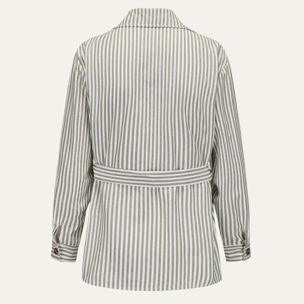 The Bramblewood Men’s Streetwear Striped Button Down Shirt with Pockets