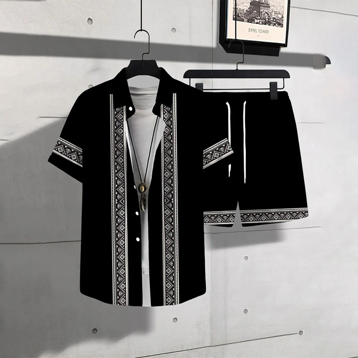 The Waterfall Park Men’s Trendy Print Set – Shirt & Short