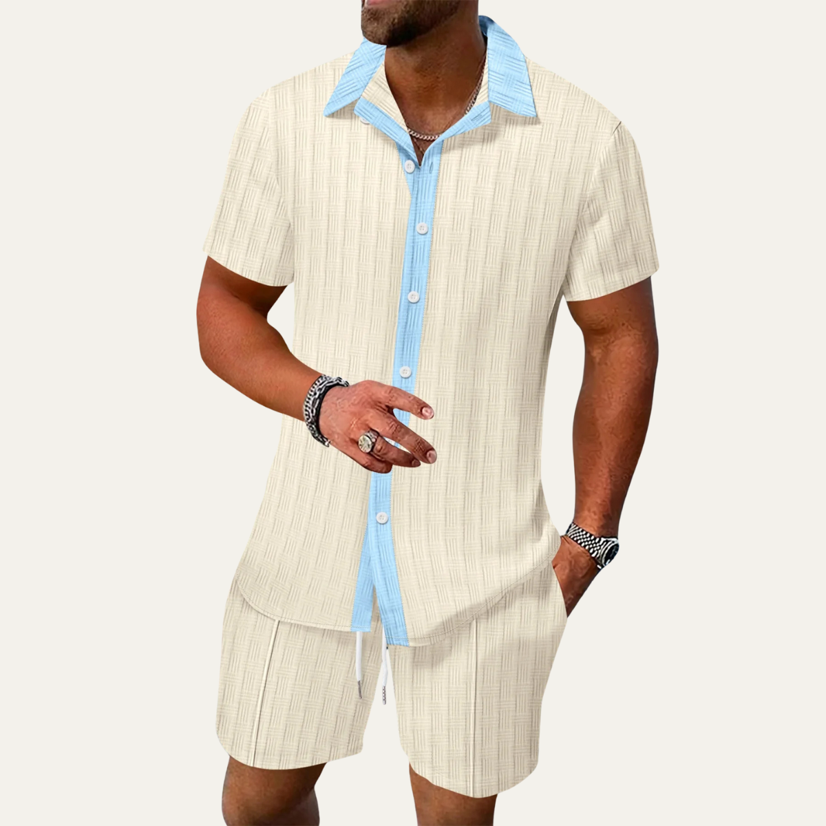 The Fairview Men’s Breathable Short Sleeve Shirt & Shorts Set