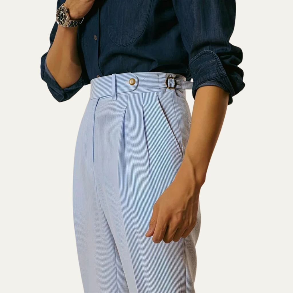 The Cattolica Men’s Elegant High Waist Pleated Suit Pants