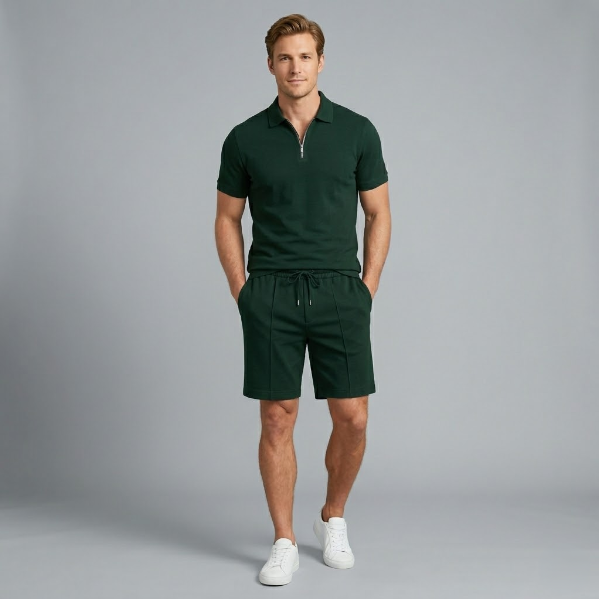 The Pavia Men’s Polo Shirt and Shorts Set – Trendy Two Piece Outfit