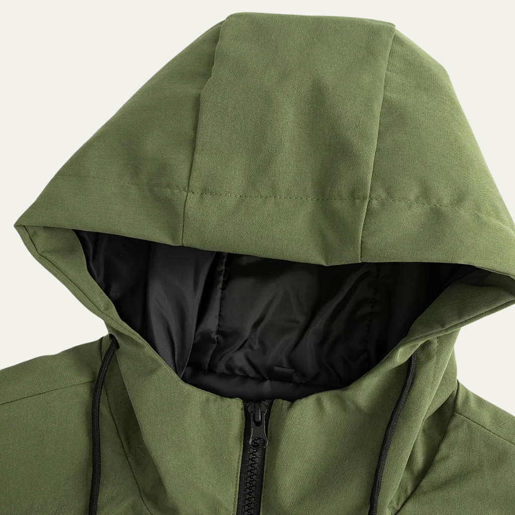 Men's Waterproof Long Rain Jacket – Windproof Hooded Casual Coat