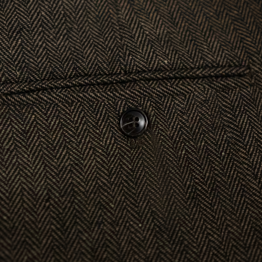 The Subiaco Men’s Business Tailored Herringbone Pleated Dress Pants