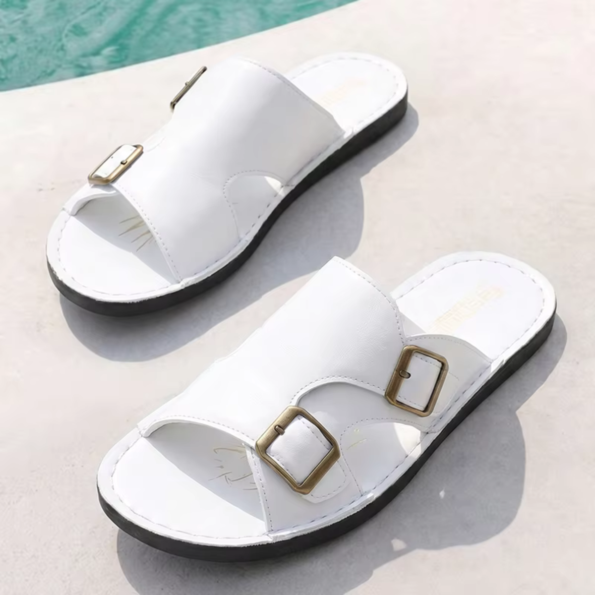 The Tribeca Men’s Leather Double Strap Sandals