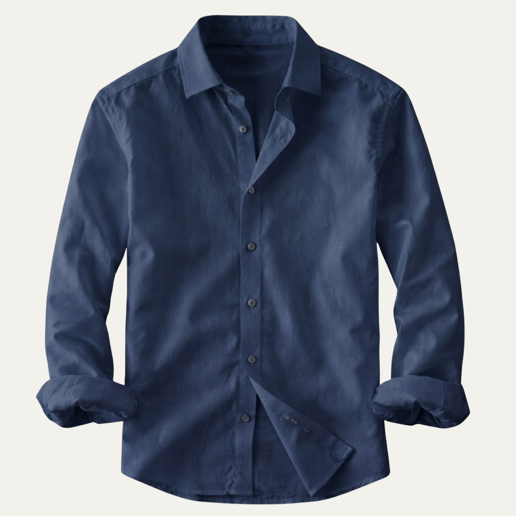 The Woodhall Men’s Linen Italian Style Casual Button Up Shirt