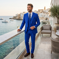 The Carovigno Men’s Business 3 Piece Suit – Slim Fit Jacket Vest Pants