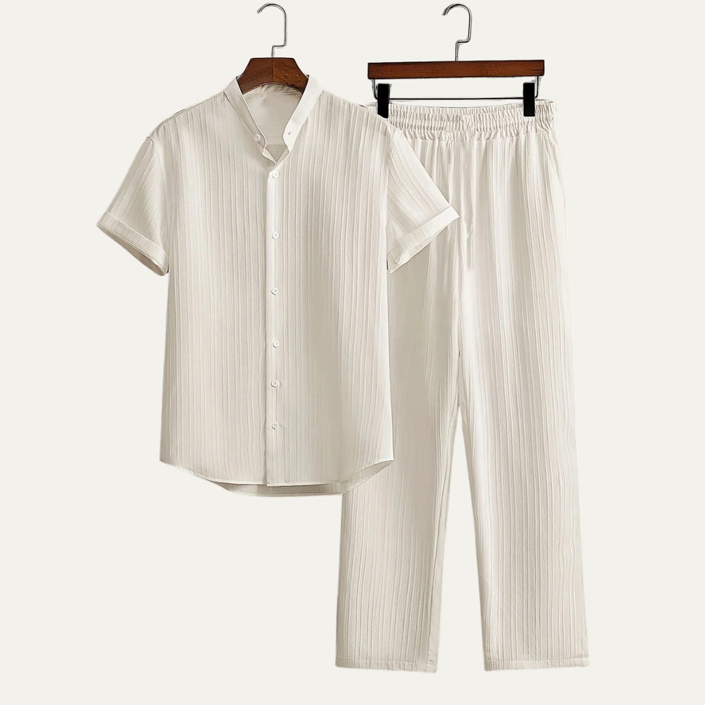 The Madison Men’s Casual Summer Outfit – Short Sleeve Shirt & Pants Set
