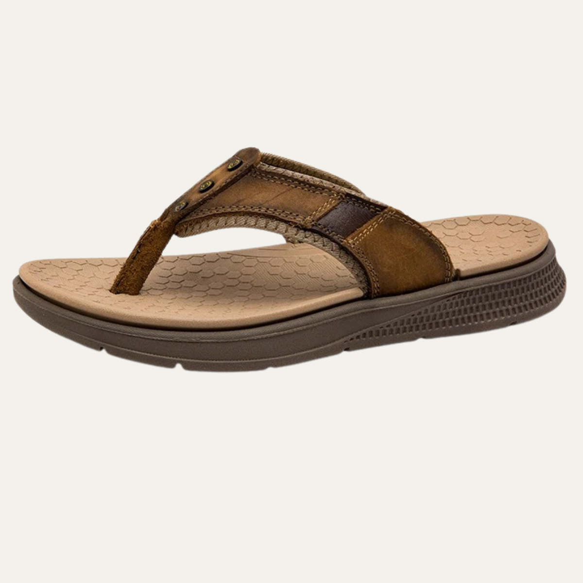 The Georgetown Men’s Arch Support Leather Flip Flops