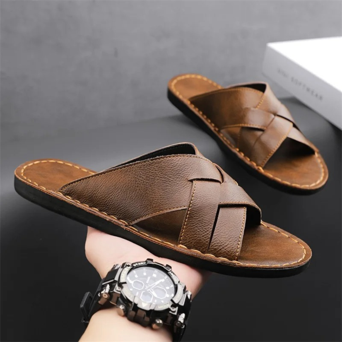The Marin Men’s Soft Sole Comfort Slide Sandals