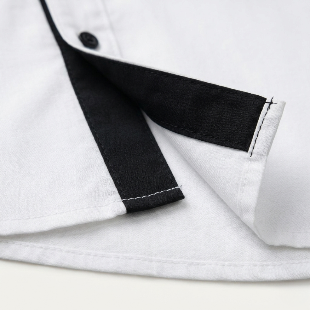 The Vercelli Men’s Casual Contrast Trim Button Up Shirt