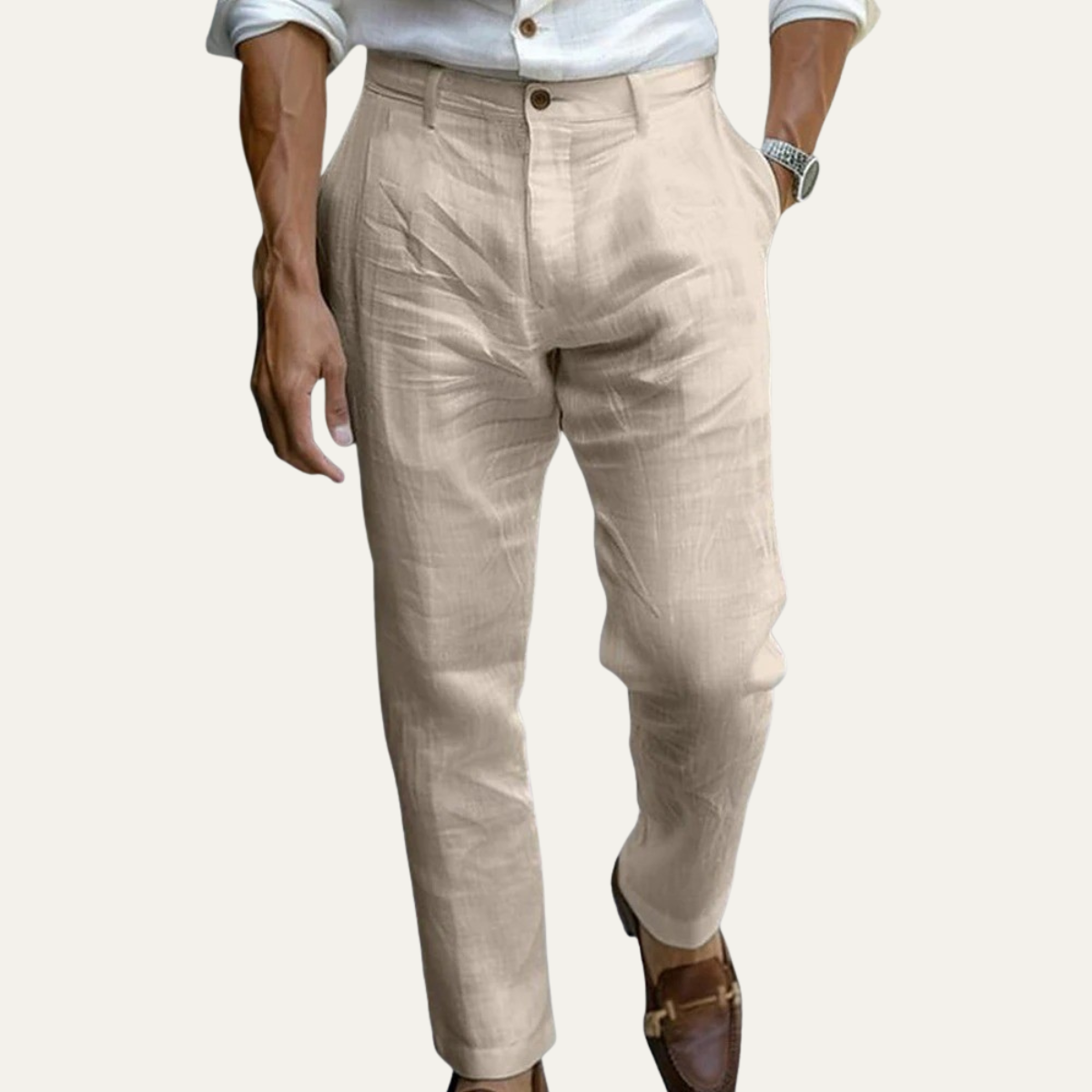 The Elmwood Ridge Men’s Linen Ankle Length Pants