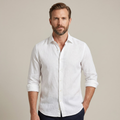 The Woodhall Men’s Linen Italian Style Casual Button Up Shirt