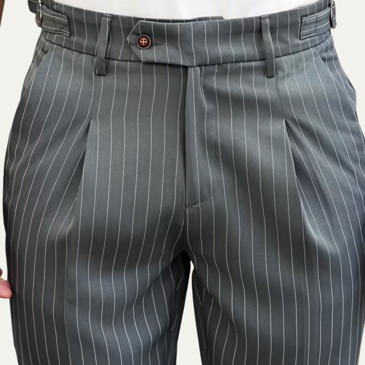 The Cullen Bay Men’s  Slim Fit  Pinstripe Pleated Dress Pants
