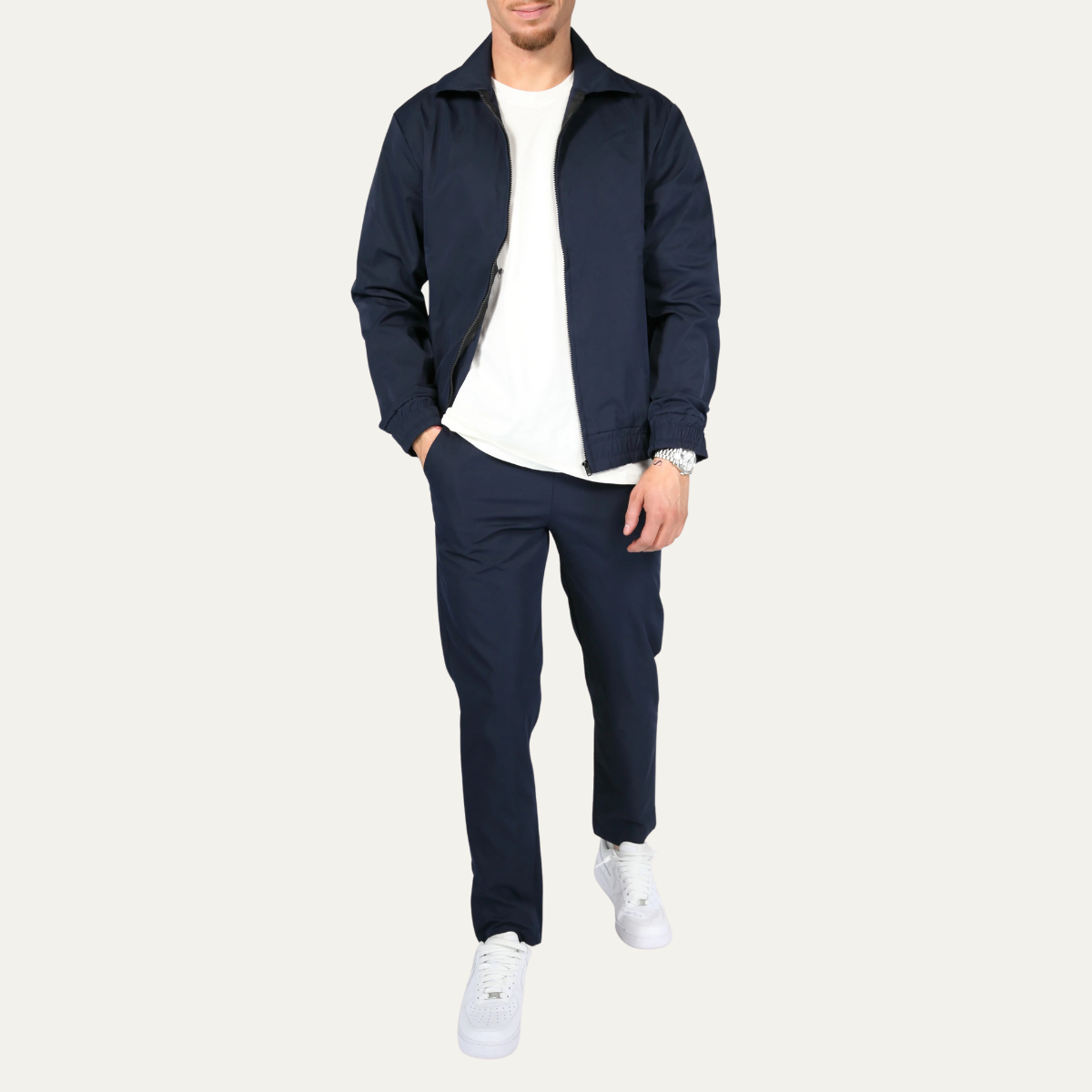 The Napoli Men’s Navy Blue Co Ord Set – Lightweight Jacket & Pants