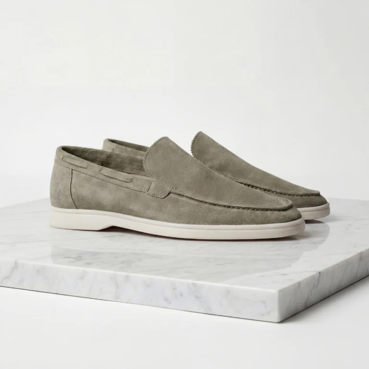 The Aldridge Men's Classic Suede Loafers with Slip On Design