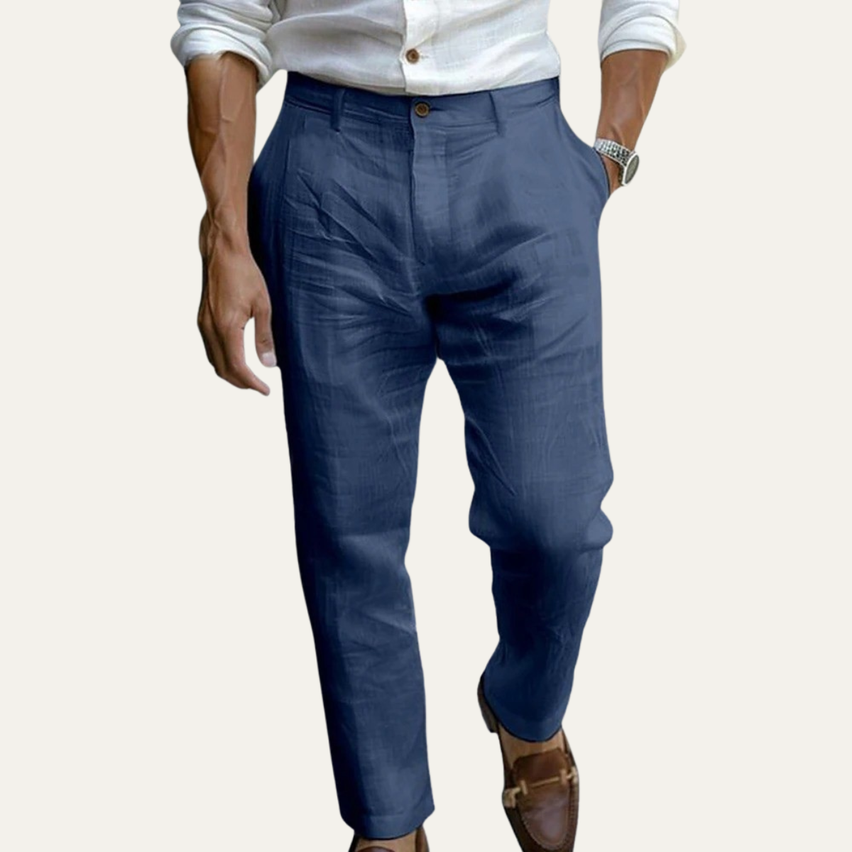 The Elmwood Ridge Men’s Linen Ankle Length Pants