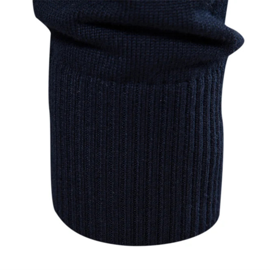 The Terracina Men’s Patchwork Zip Mock Neck Sweater