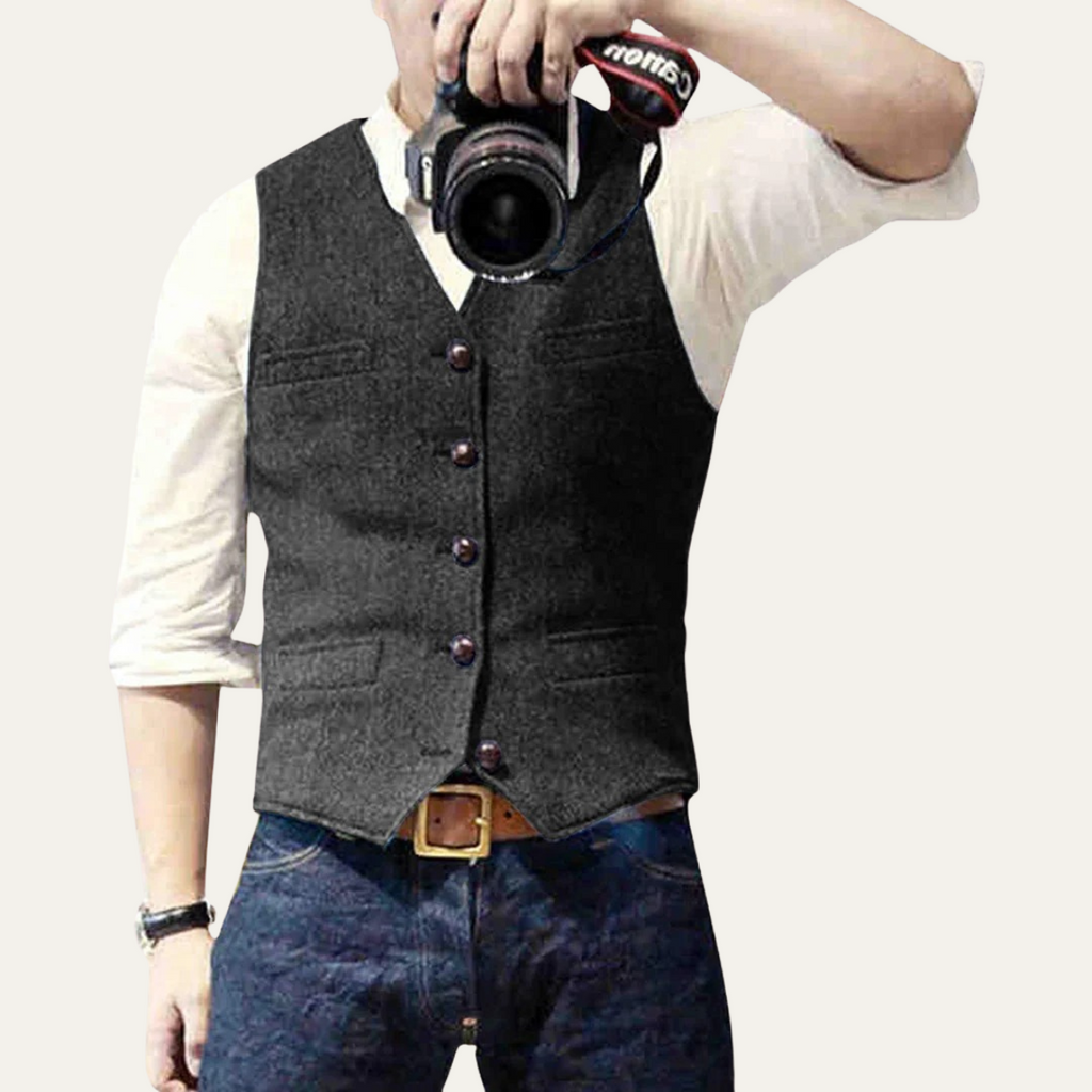 Men’s Vintage Button Up Sweater Vest