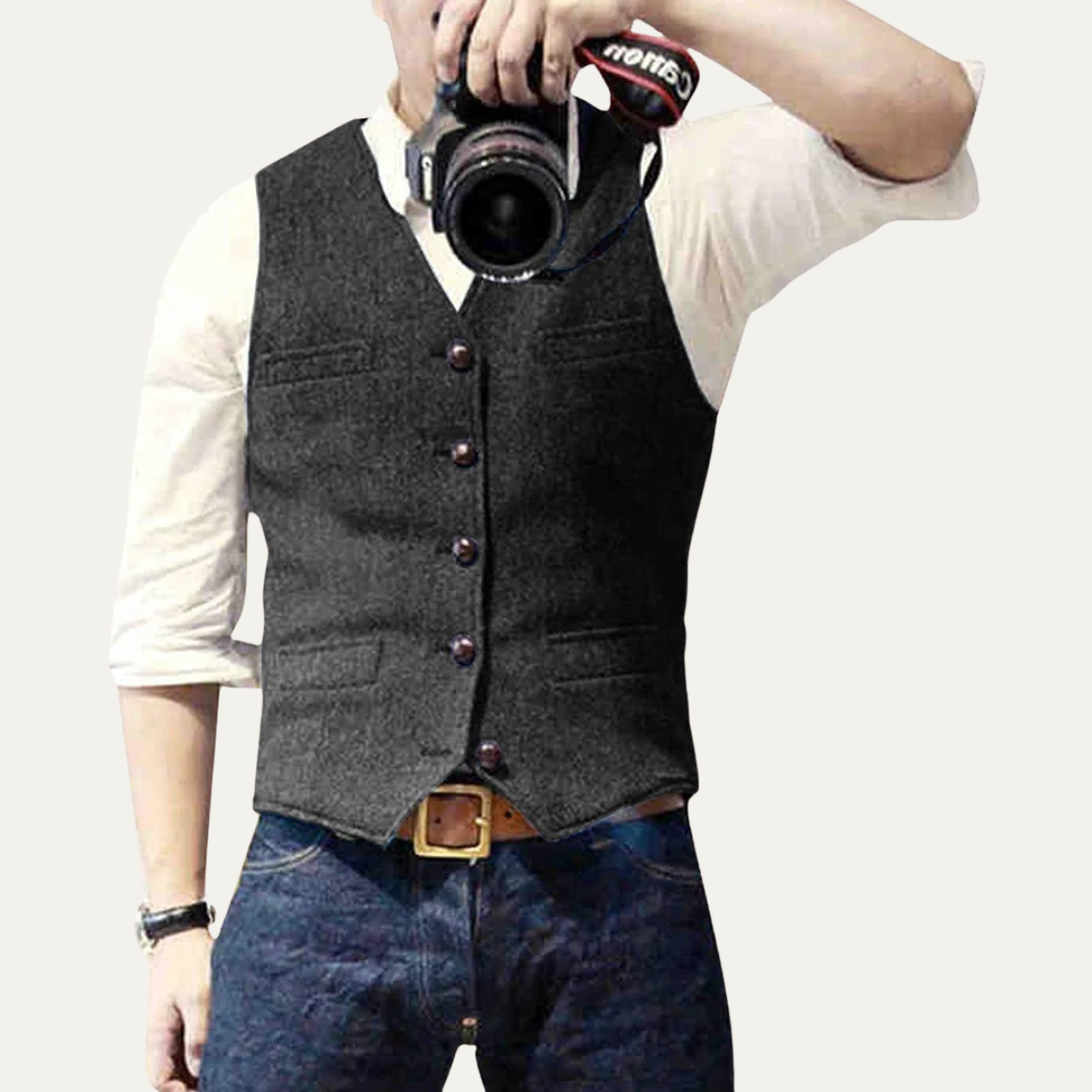 Men’s Vintage Button Up Sweater Vest