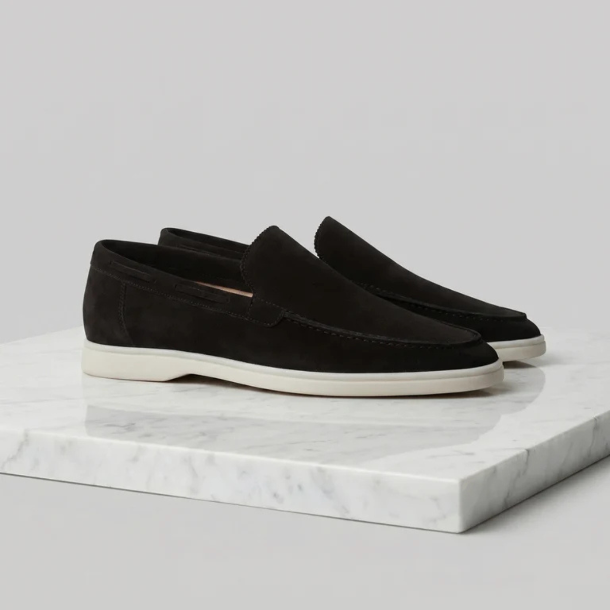 The Aldridge Men's Classic Suede Loafers with Slip On Design