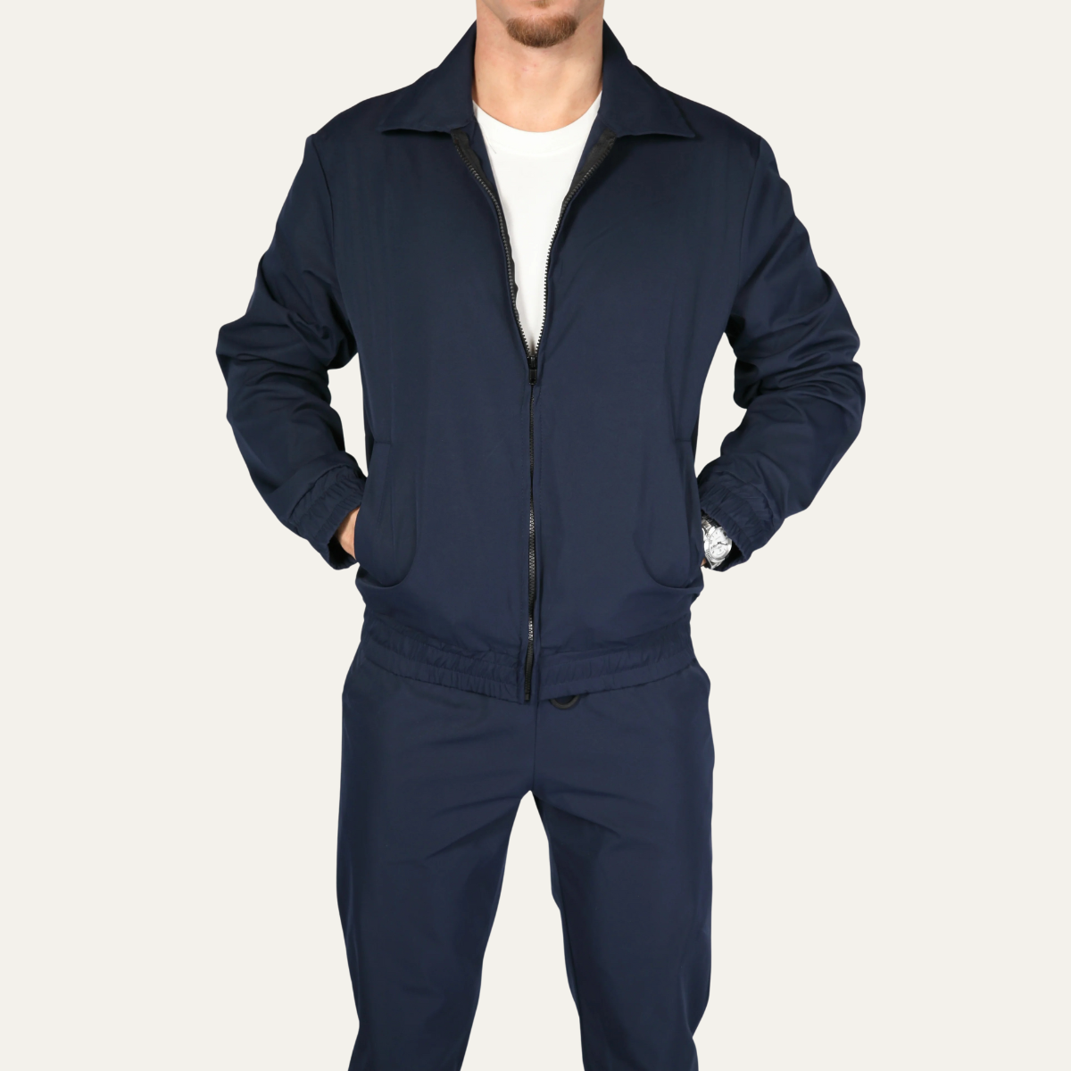 The Napoli Men’s Navy Blue Co Ord Set – Lightweight Jacket & Pants