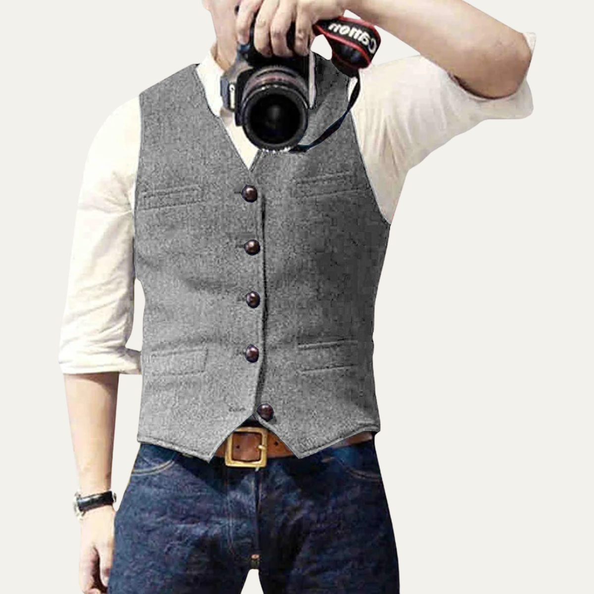 The Harrington Men’s Vintage Button Up Sweater Vest