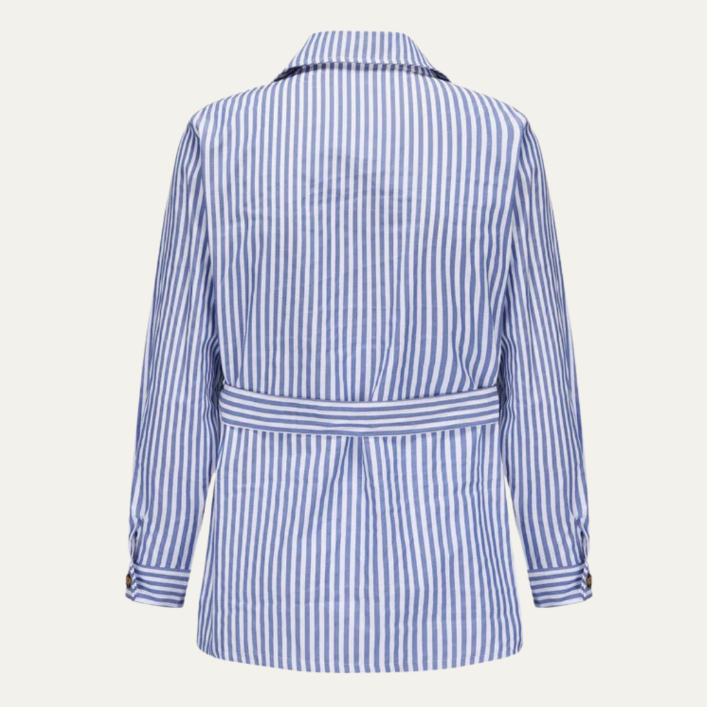 The Bramblewood Men’s Streetwear Striped Button Down Shirt with Pockets