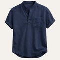 The Roma Men’s Casual Henley Linen Shirt