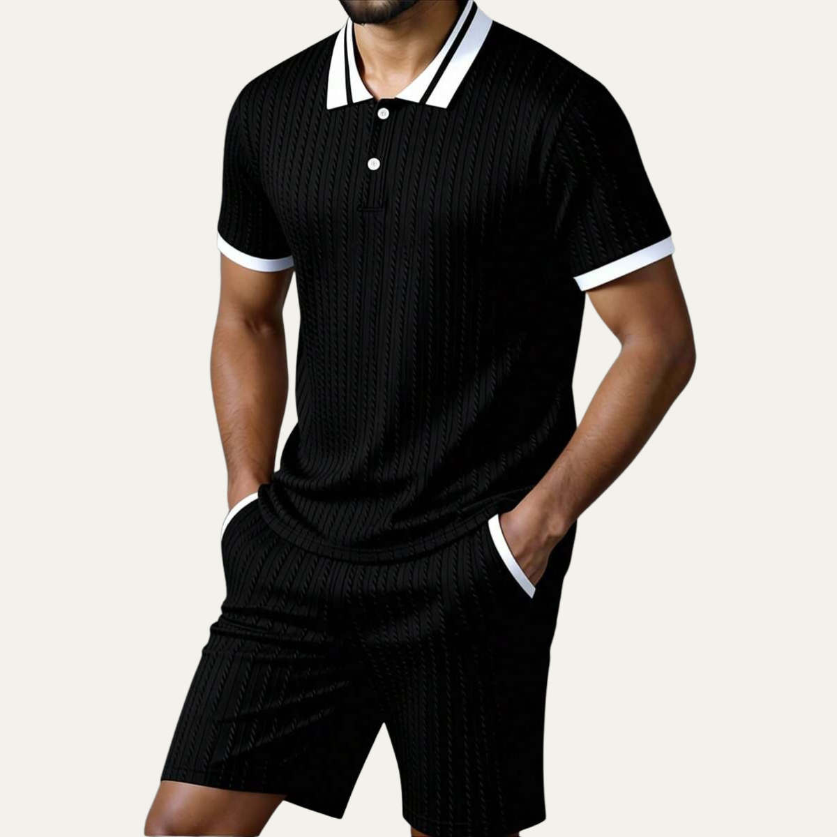The Portwell Men's Knit Polo Matching Set