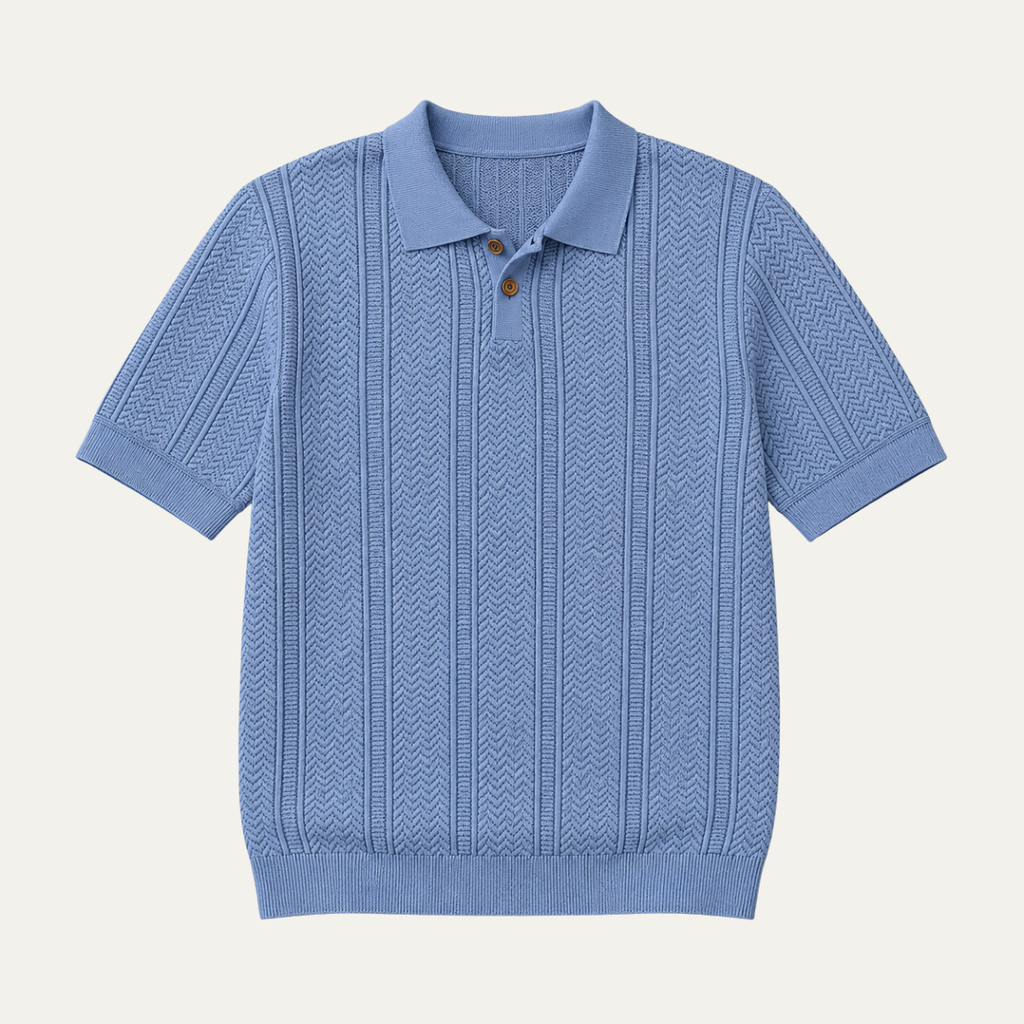 The Montecito Men's Cable Knit Polo Shirt