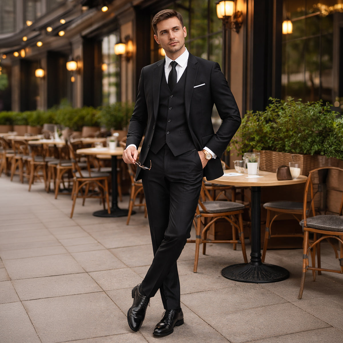 The Silverwood Men’s 3 Piece Slim Fit Suit – Elegant Blazer, Waistcoat & Pants Set