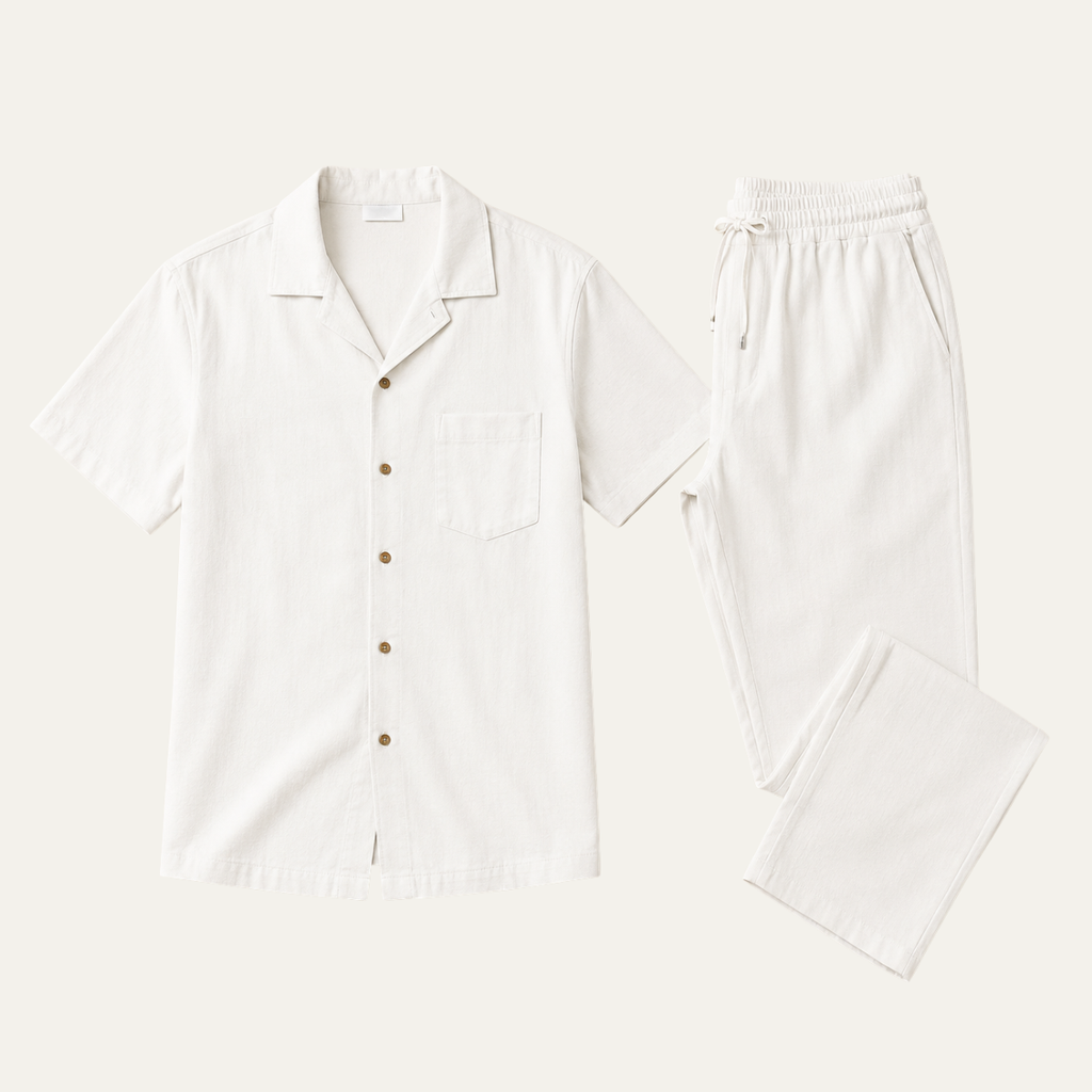 The Westfield Men’s Linen Shirt and Trouser Matching Set