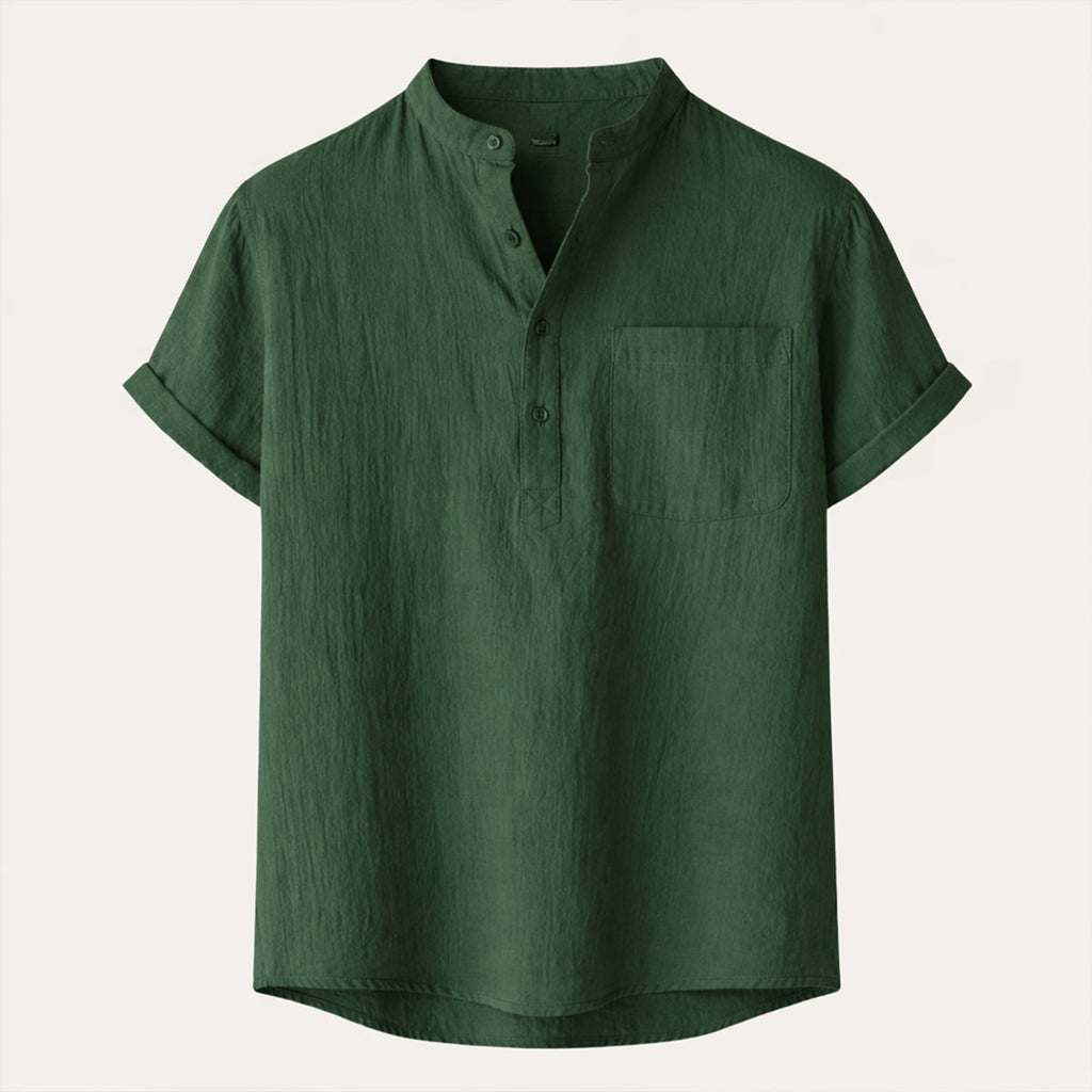 The Paddington Men’s Breathable Cotton Linen Henley Shirt