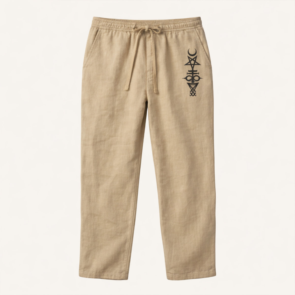The Brookridge Men’s Trendy Relaxed Fit Linen Wide Leg Drawstring Pants