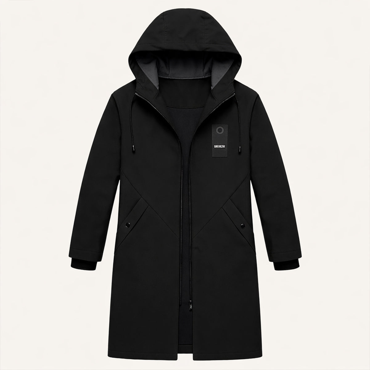 Men's Waterproof Long Rain Jacket – Windproof Hooded Casual Coat