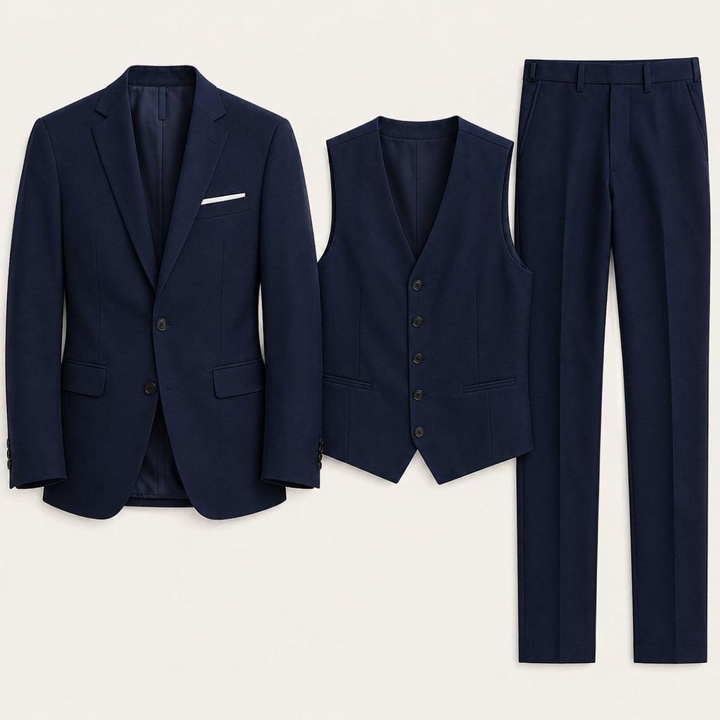 The Barbaresco Men’s Elegant 3 Piece Suit Set – Blazer Vest and Pants Formal Suit