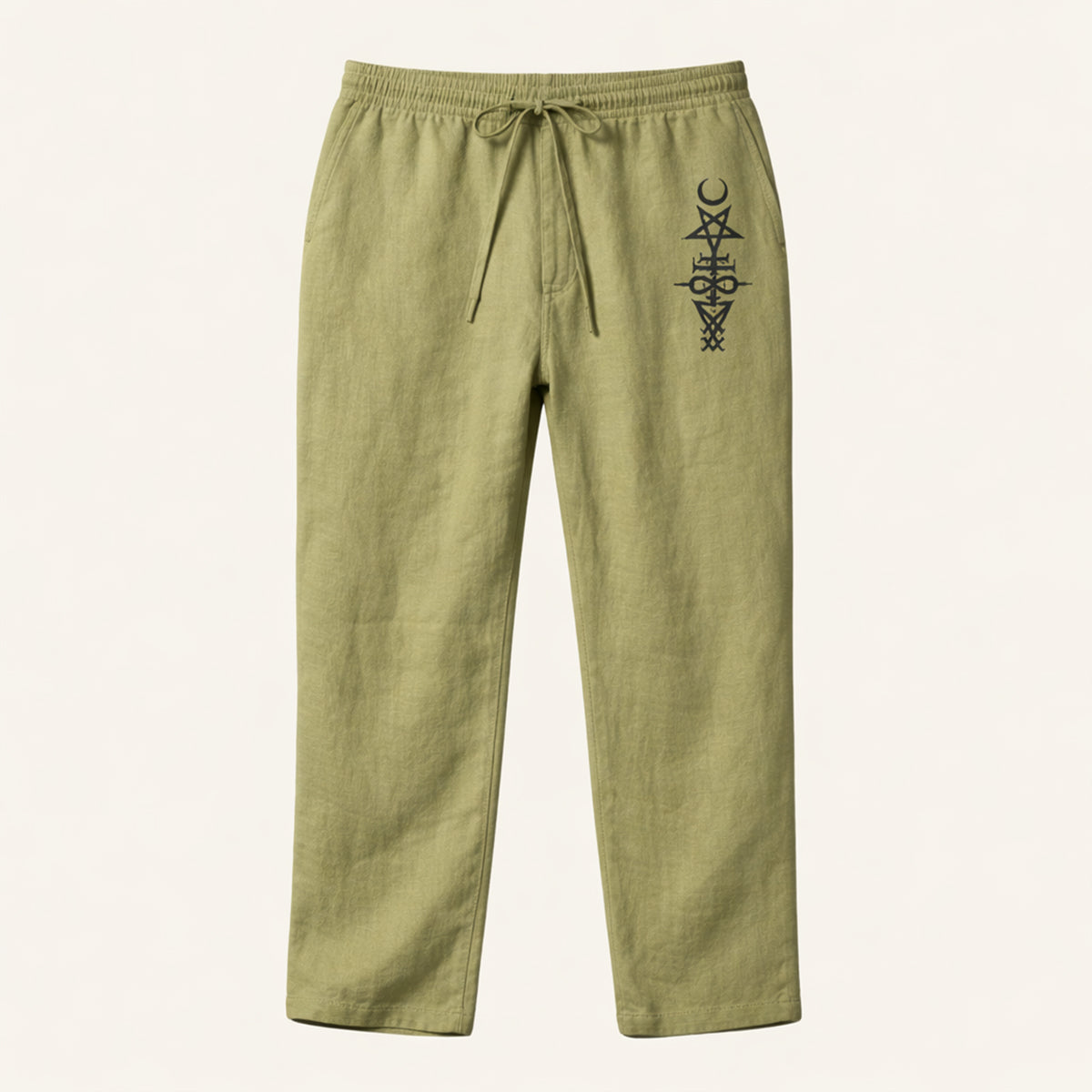 The Brookridge Men’s Trendy Relaxed Fit Linen Wide Leg Drawstring Pants