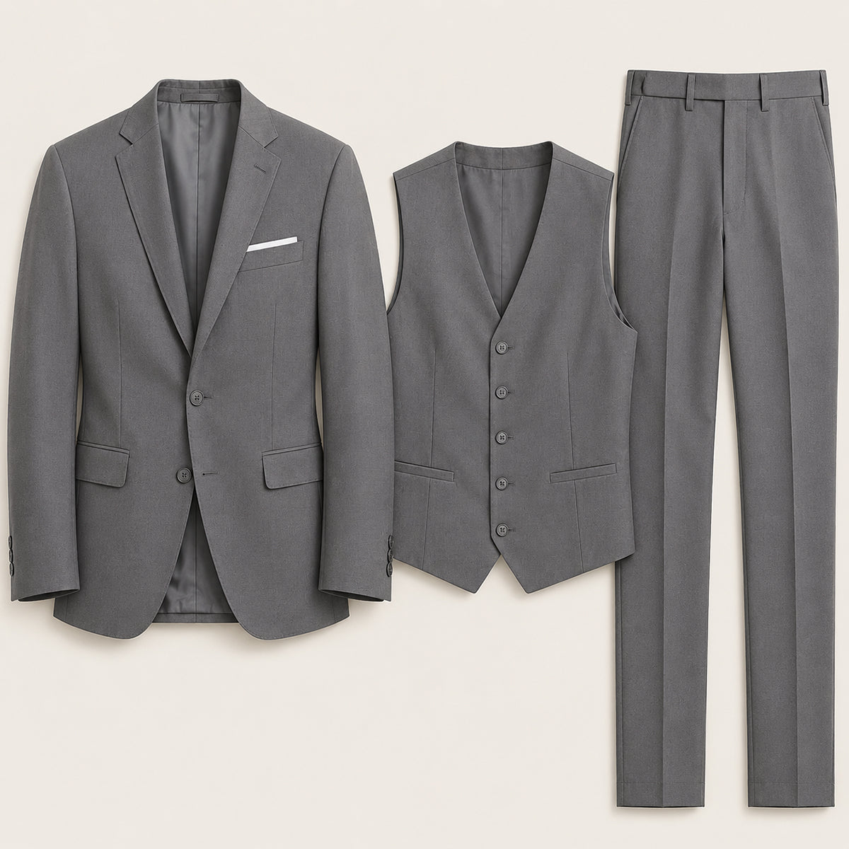 The Barbaresco Men’s Elegant 3 Piece Suit Set – Blazer Vest and Pants Formal Suit