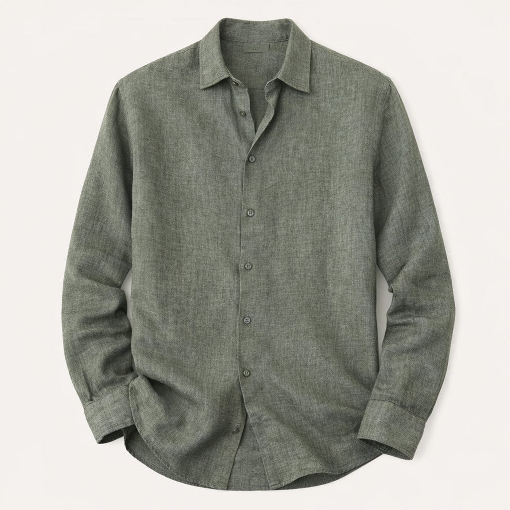 The Cedar Ridge Hill Men’s Trendy Loose Fit Linen Button Up Shirt
